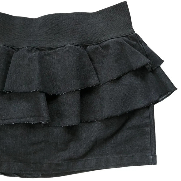 TRF Collection Layered Black Mini  Jean Skirt, 10 - Picture 3 of 7